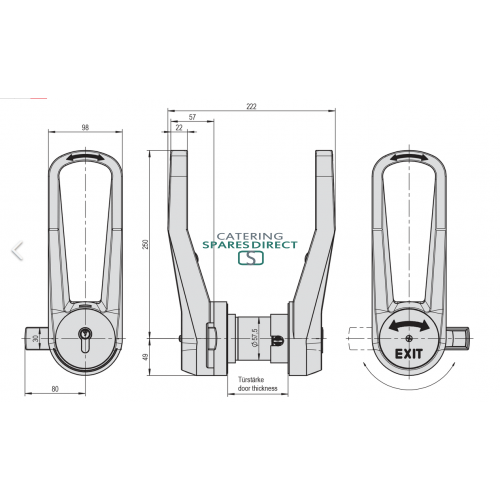 Stuv Locking Handle System For Cold Room 120 mm Thick Door